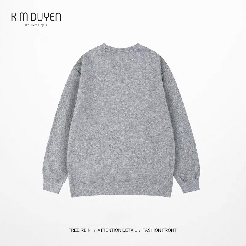 Áo Sweater Xám Chất Nỉ Ngoại Dày Dặn Áo Sweater Hàng Đẹp Form Rộng Unisex Nam Nữ