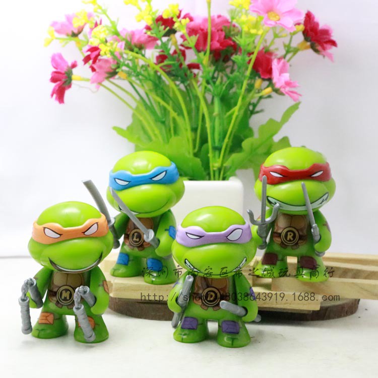 Set 4 Mô Hình Nhân Vật Hoạt Hình Ninja Rùa Trang Trí