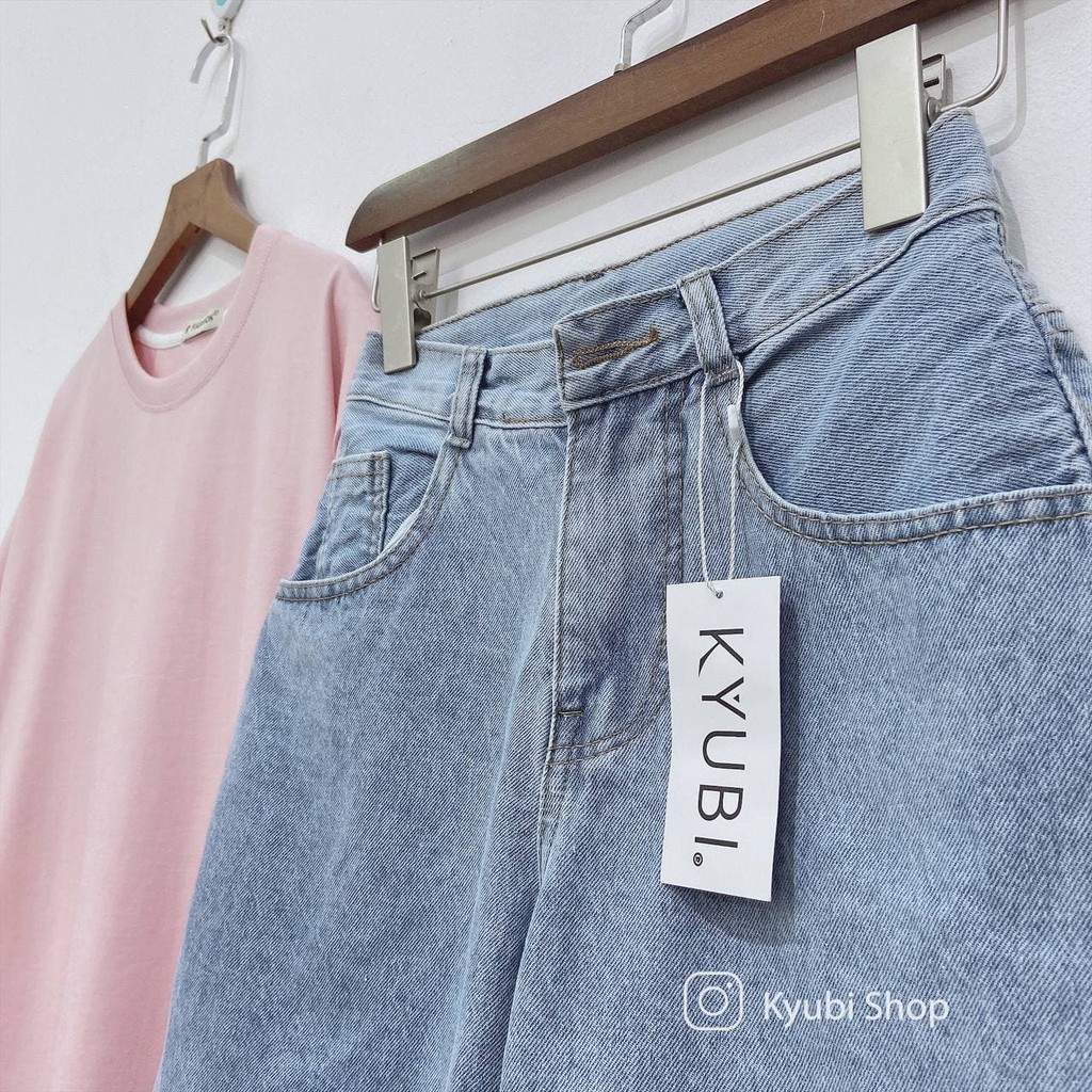 Quần sọt jean ngố lửng nữ rách tua Kyubi Ulzzang form rộng  - Quần Short Jean Kyubi JN11