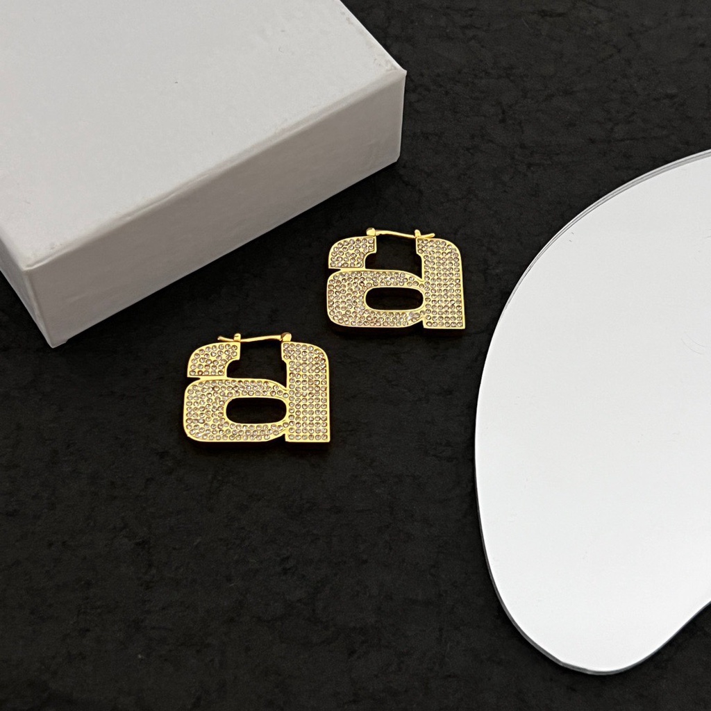 Bông Tai Mạ Bạc 926 Họa Tiết Lv Đơn Giản Sáng Tạo Thời Trang Cho Nữ