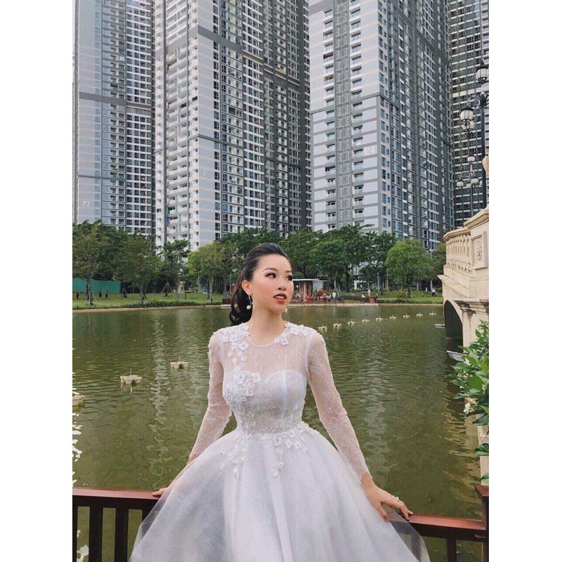 ẢNH THẬT NHÉ KHÁCH -ĐẦM XOÈ REN MI ĐÍNH ĐÁ