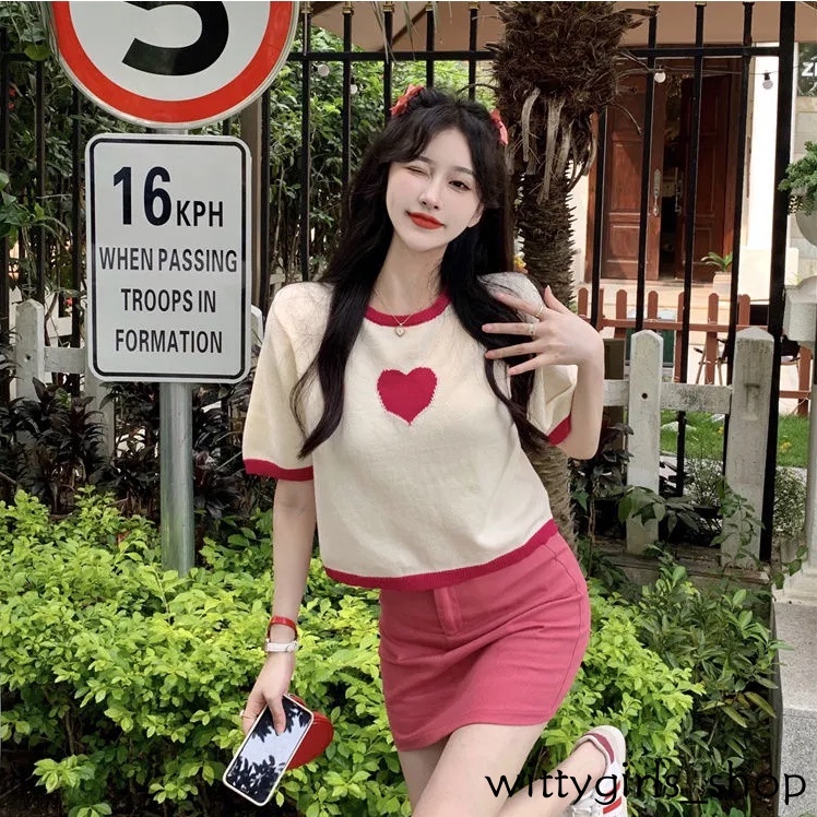 Wittygirls-áo Thun Dệt Kim Dáng Rộng Thời Trang Mùa Hè Cho Nữ