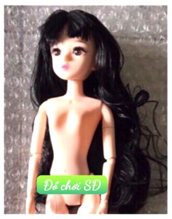 ĐẦU BÚP BÊ MẮT 4D CÓ LÔNG MI - màu tóc ngẫu nhiên