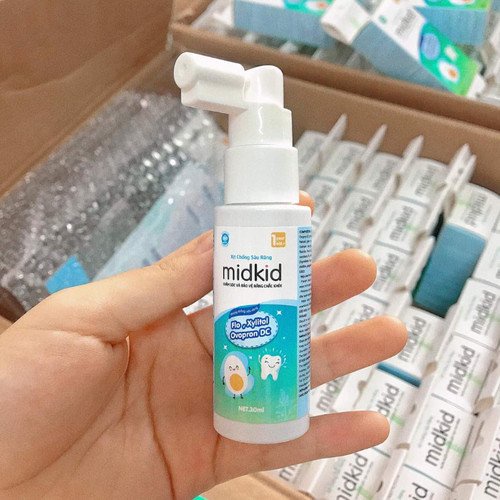 Combo 2 Hộp, Xịt Chống Sâu Răng Midkid. Bảo vệ Răng Cho Bé từ 1 Tuổi. NUỐT ĐƯỢC