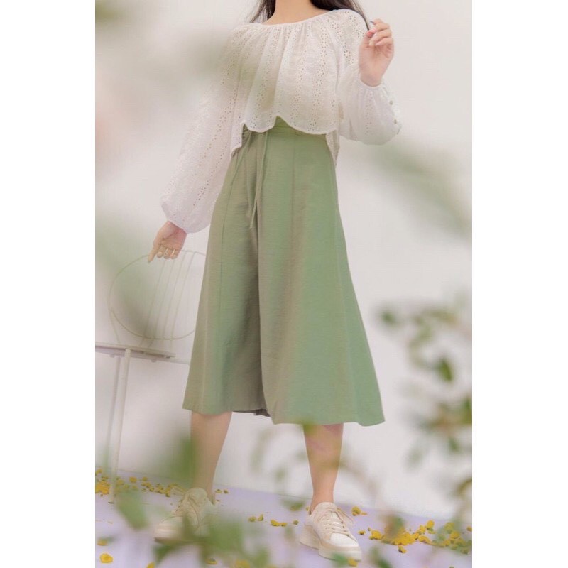 Chân váy chữ A Libe màu xanh mint