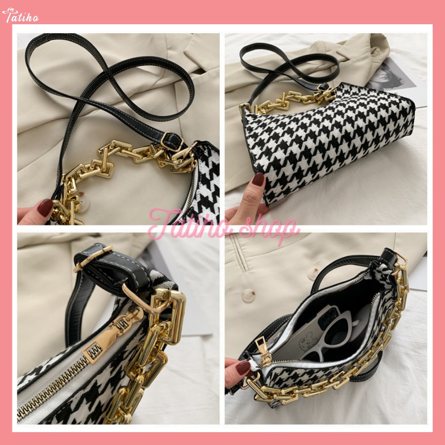 [HÀNG XỊN, GIÁ TỐT] Túi Xách Kẹp Nách Đeo Chéo Họa Tiết Houndtouch Nữ Đẹp Sang Trọng - Mã TUI20