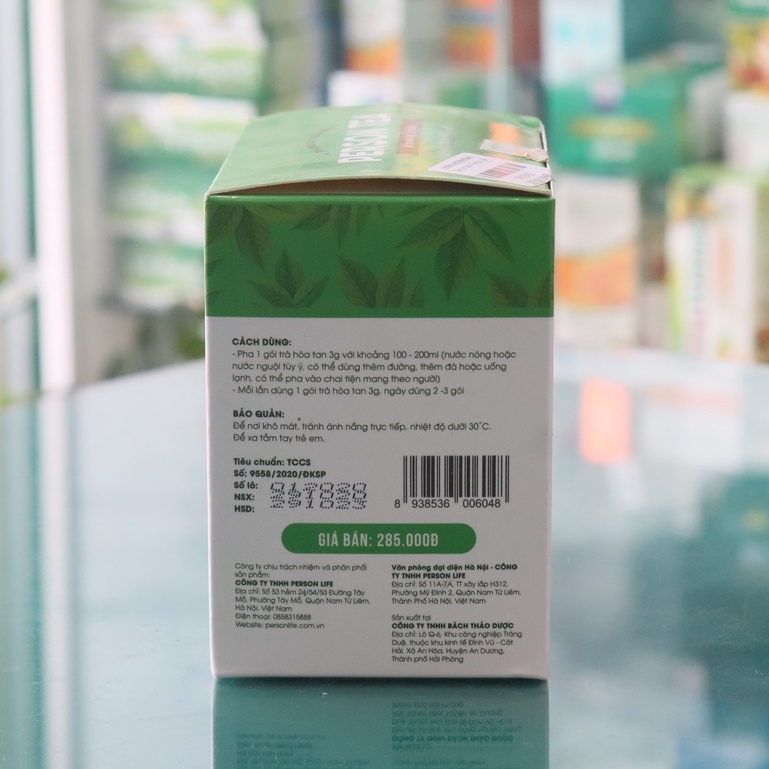 Person Tea – Hỗ trợ tăng cường chức năng gan, thanh nhiệt, giải độc (Hộp 20 gói x 3g)