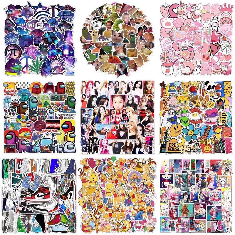 Sticker dán vali, nón bảo hiểm trang trí chống thấm nước