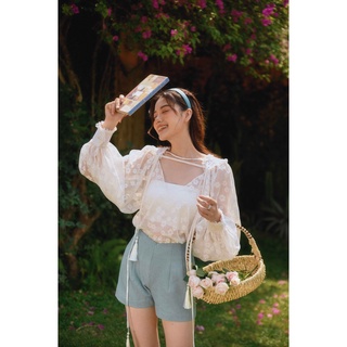 Áo sơ mi dài tay cổ V The Peachy- Sophia Top