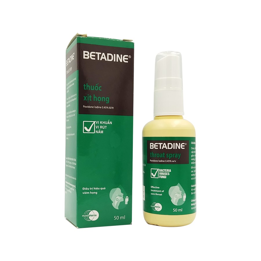 Dung dịch xịt họng, sát khuẩn họng BETADINE Throat Spray 50ml giá tốt