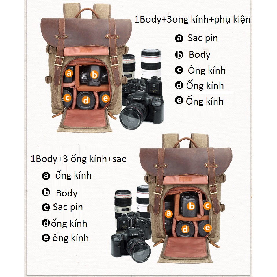 Balo máy ảnh Canvas Pretty boy backpack.