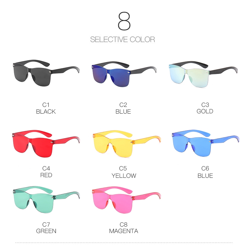 Frameless Jelly Transparent Fashion Lady Glasses Ocean Tablet Men's and Women's Sunglasses