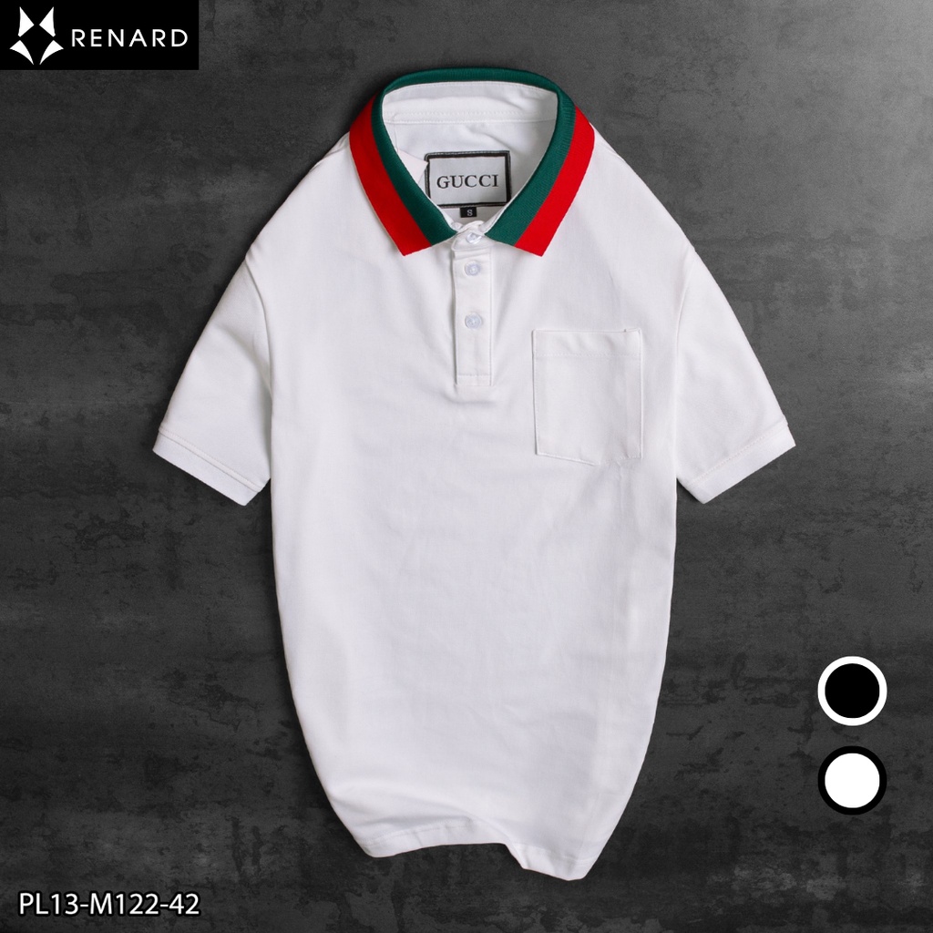 Áo Thun Polo Nam Gucci Viền Cổ, Tay Ngắn Vải Cá Sấu Cotton Phong Cách Trẻ Trung Chuẩn Form PL13 RENARD