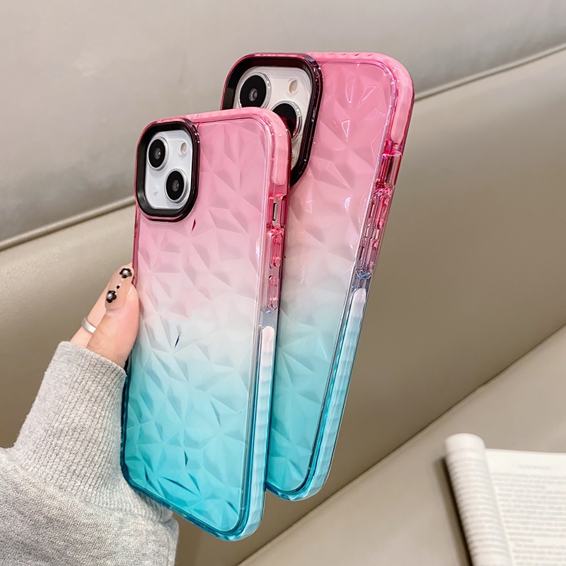 Ốp Điện Thoại Mềm Trong Suốt Chống Sốc Màu Gradient Cho iPhone 14 13 12 11 Pro MAX X XR XS MAX 8 7 Plus + SE 2020