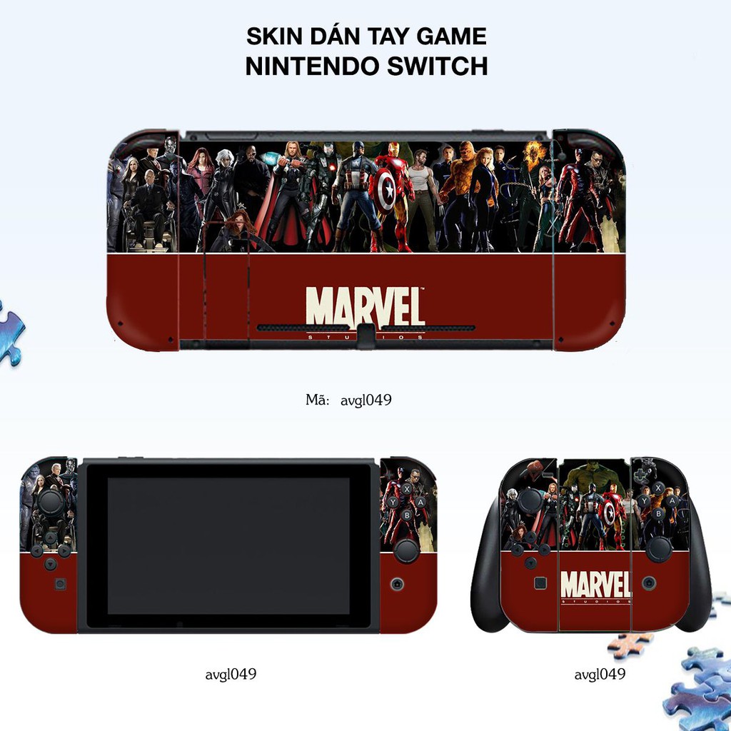 Skin dán máy Nintendo Switch in hình Siêu Anh Hùng Siêu Đẹp [ Nhiều Hình ]