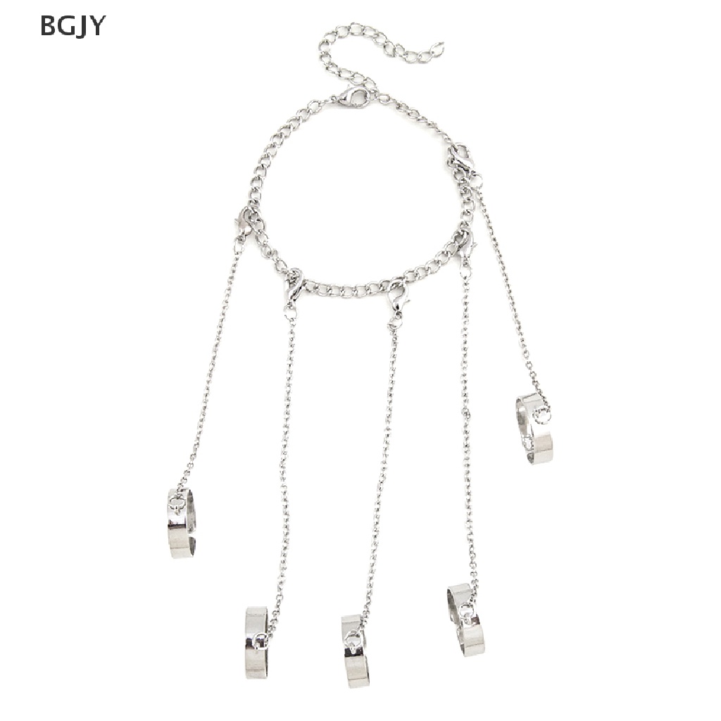 BGJY Punk Geometric Chain Wrist Bracelet For Women Men Ring Charm Set Couple Jewelry NEW