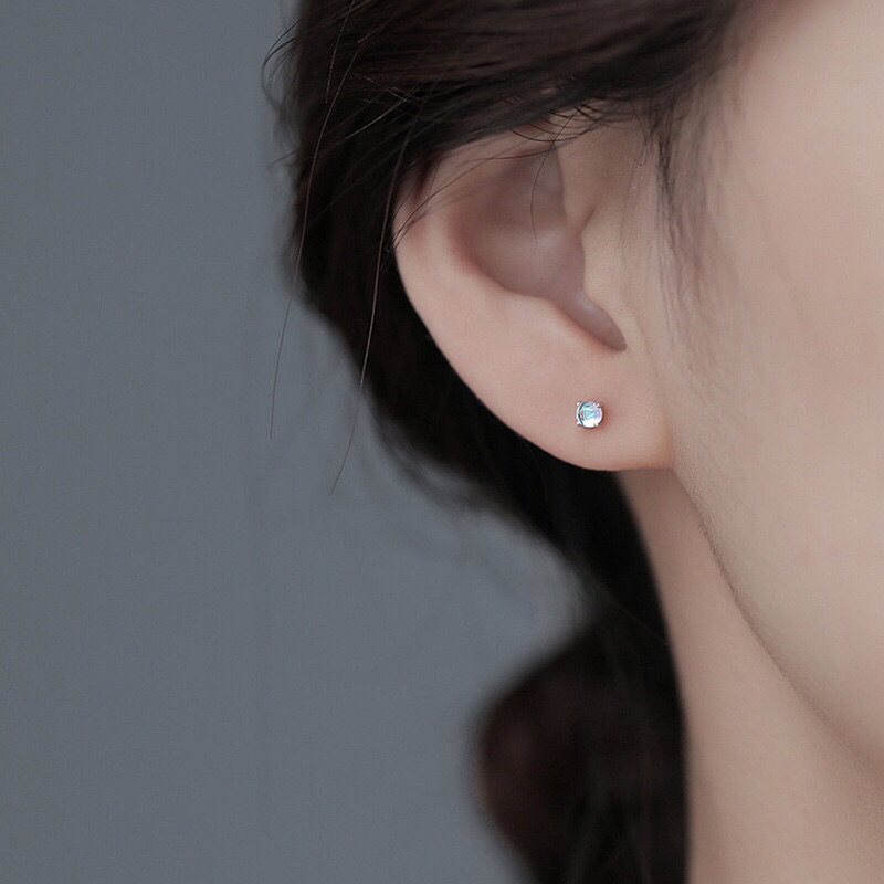 Bông Tai Cao Cấp Khuyên Tai Nụ Combo vỉ 3 Đôi Bạc 925