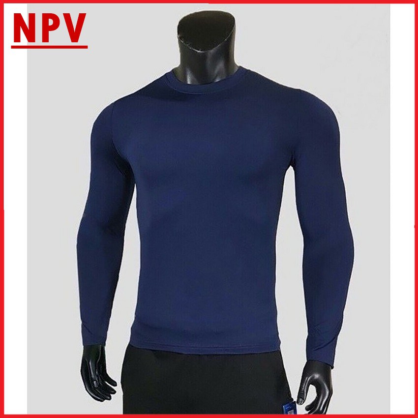 Áo thể thao dài tay nam NPV co giãn tốt, áo giữ nhiệt chất cotton mỏng mịn, dáng ôm body | BigBuy360 - bigbuy360.vn