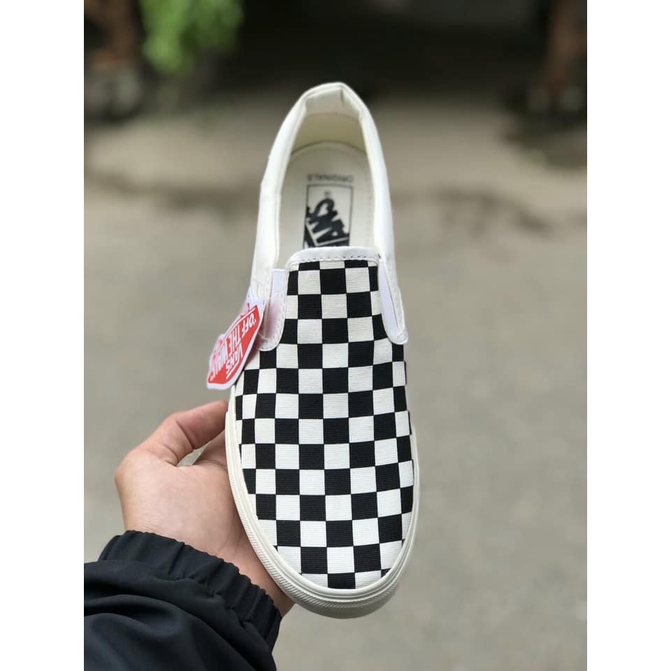 Bản SlÊU CẤP Vans vault caro  (Checkerboard Slip On) [ảnh trực tiếp] full box ,bill