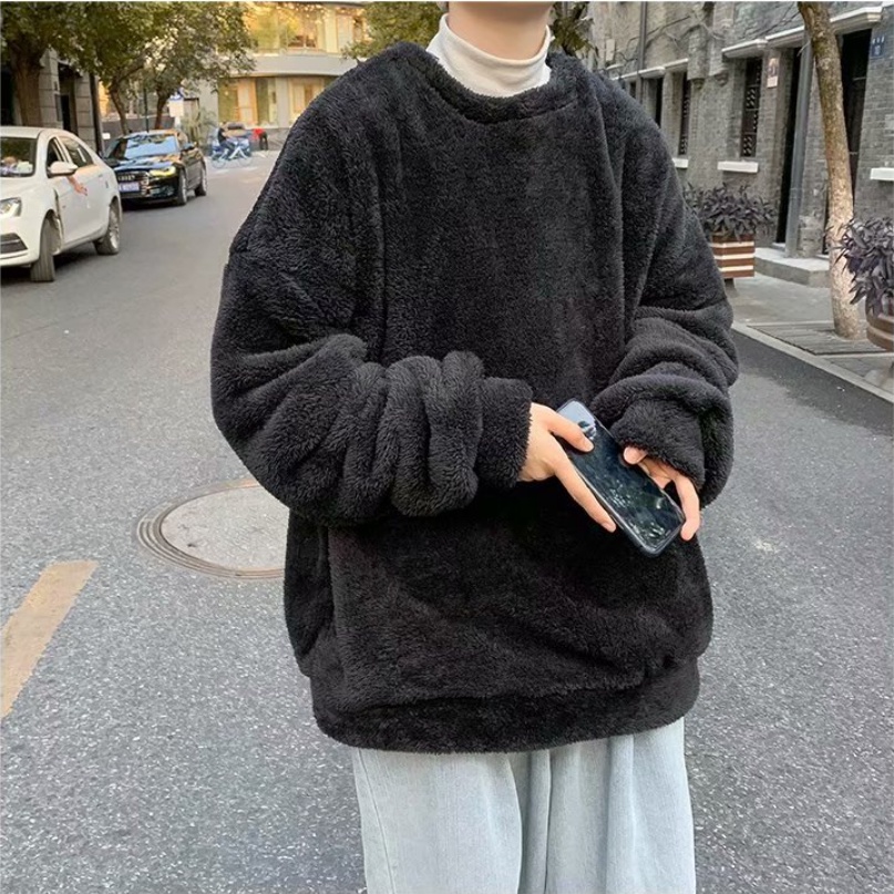 Áo sweater cograue Dày Dặn áo len nam Cổ Tròn Màu Sắc sweater form rộng Đơn Giản áo sweater Nam Nữ