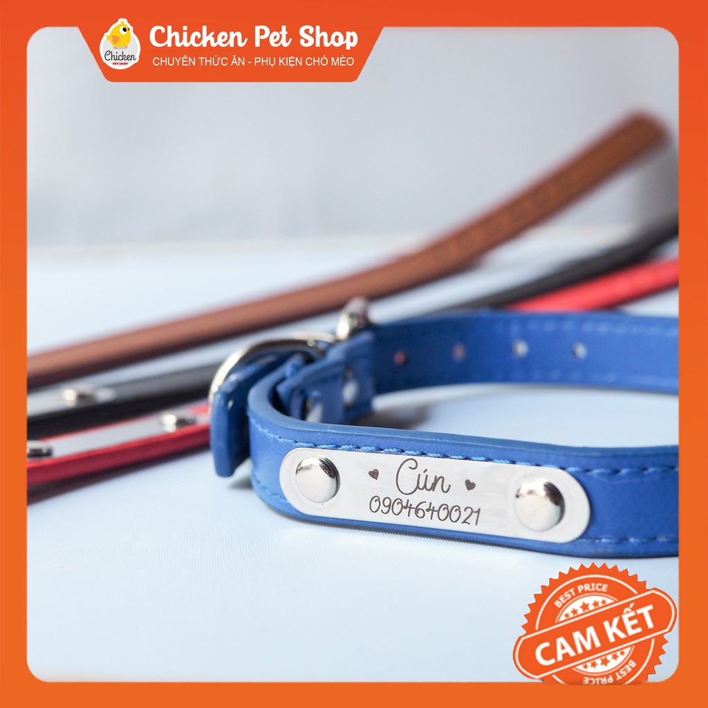 Vòng Cổ Thẻ Tên Pet Tag Khắc Cho Chó Mèo 5 - 8kg