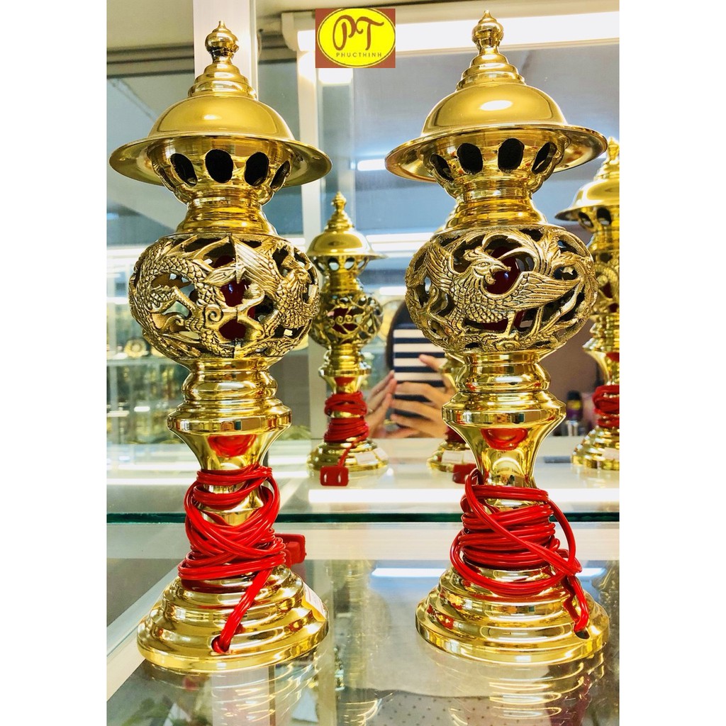 Đèn thờ cúng đồng phật thần lớn - nhỏ trung lớn