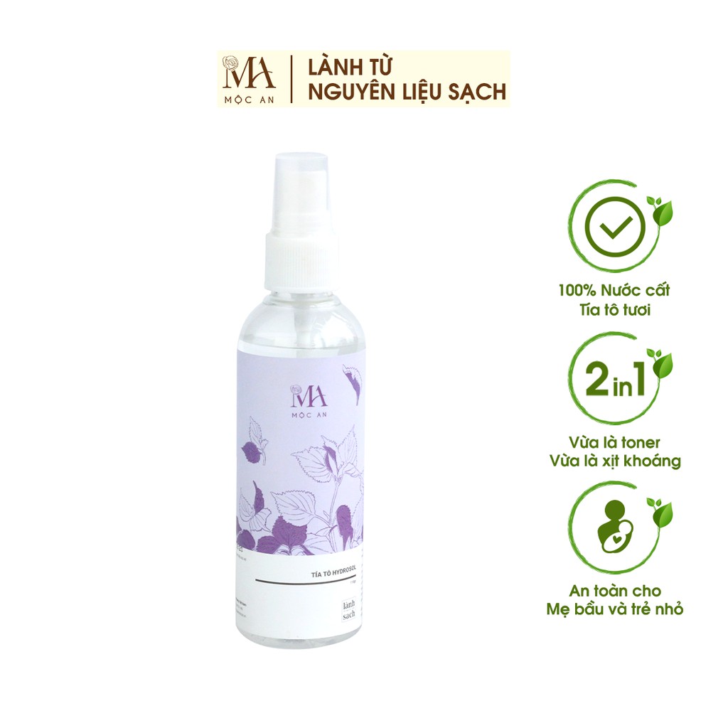 [Mã BMLTA50 giảm 10% đơn 150K] Toner Tía Tô Hydrosol Mờ Thâm Nám, Tàn Nhàng - Mộc An 100ml