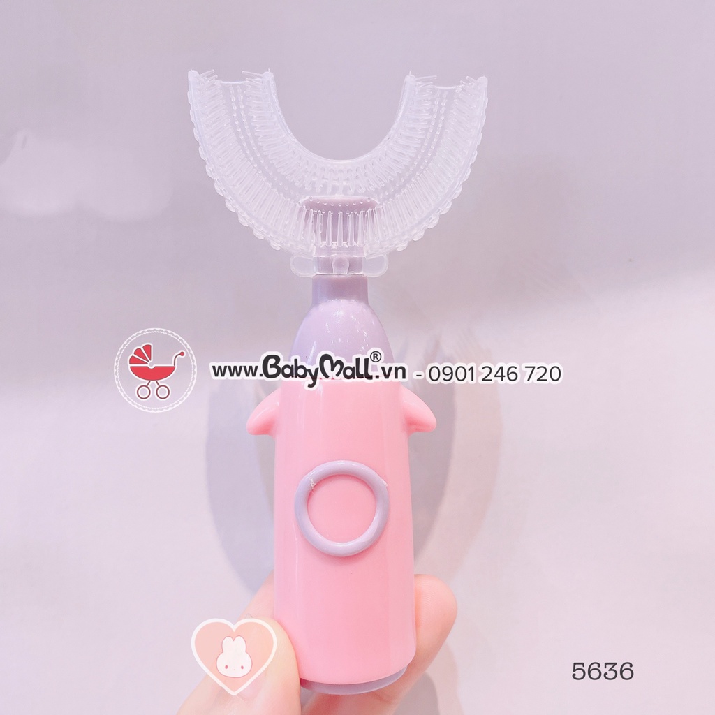 Bàn Chải Đánh Răng Hình Chữ U Bằng Silicone Dành Cho Bé 1-12 Tuổi