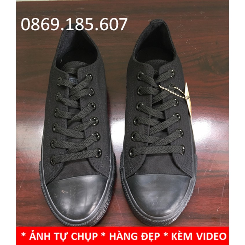 Giày CV Đen Full Cổ Thấp Nam Nữ