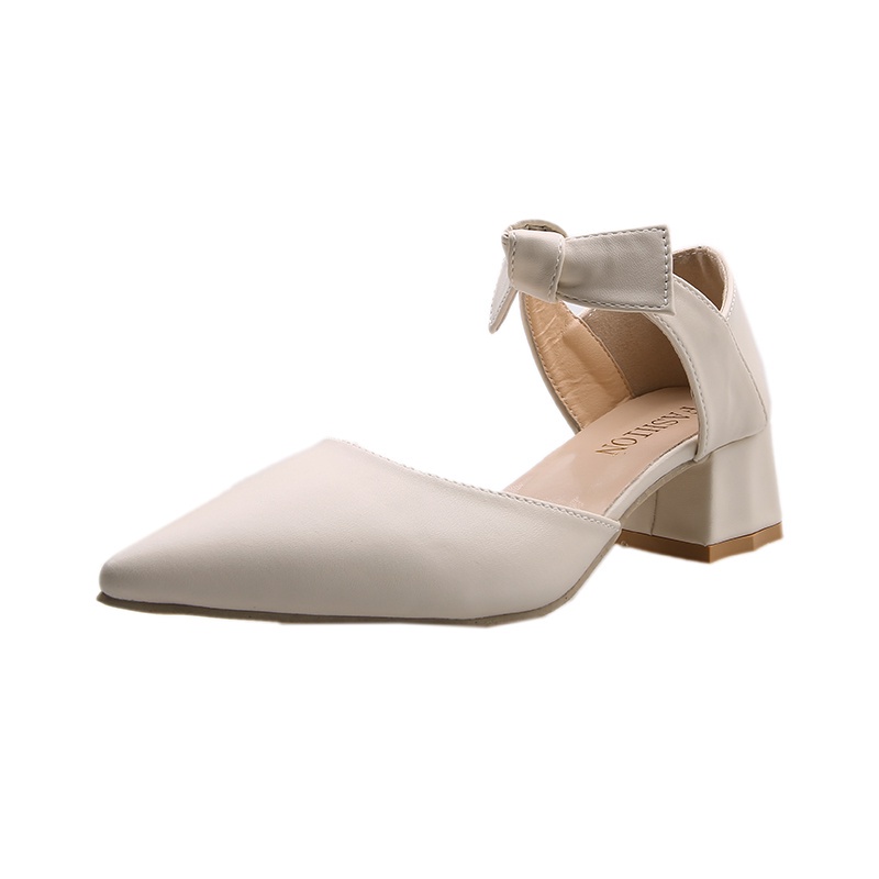 Tikp Giày Cao Gót Mũi Nhọn Đính Nơ Phong Cách Hàn Quốc Quyến Rũ Thời Trang Dành Cho Nữ MS0422 Size 34-40 2 Màu