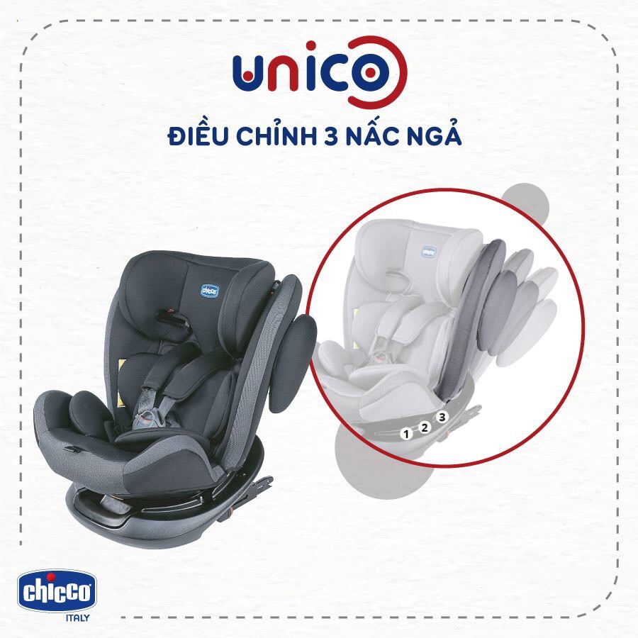 GHẾ NGỒI Ô TÔ CHICCO UNICO ISOFIX 0-12Y XOAY 360˚