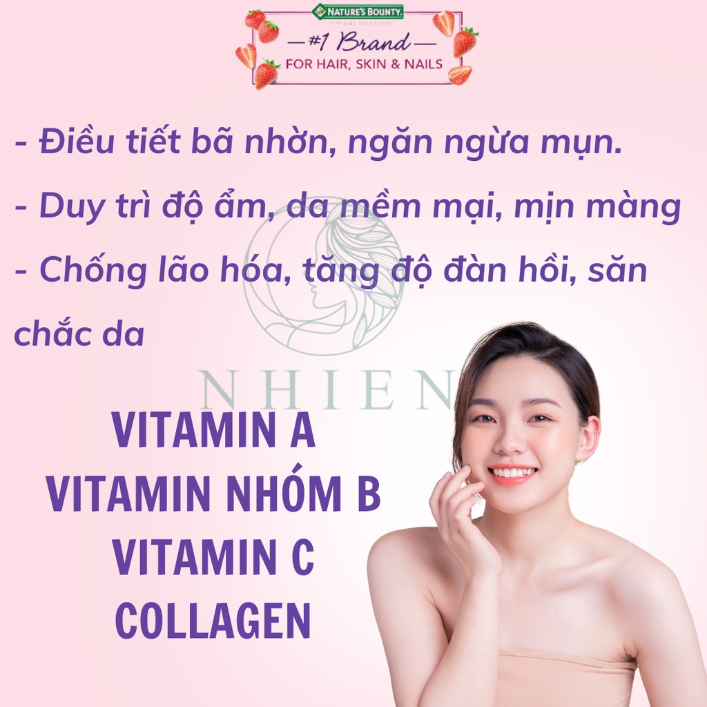 Viên uống đẹp da móng tóc Hair, Skin Nails Nature Bounty