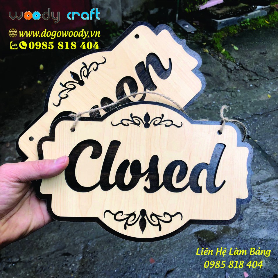 Bảng Gỗ Open - Close - Bảng Gỗ Woody