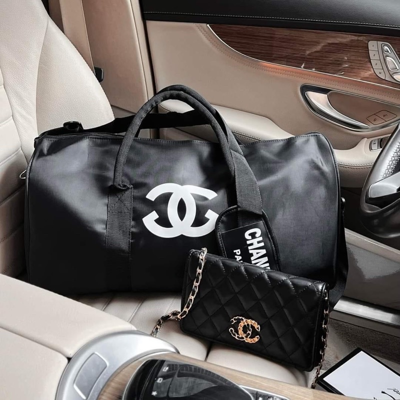 túi trống du lịch chất dù 50cm #chanel.