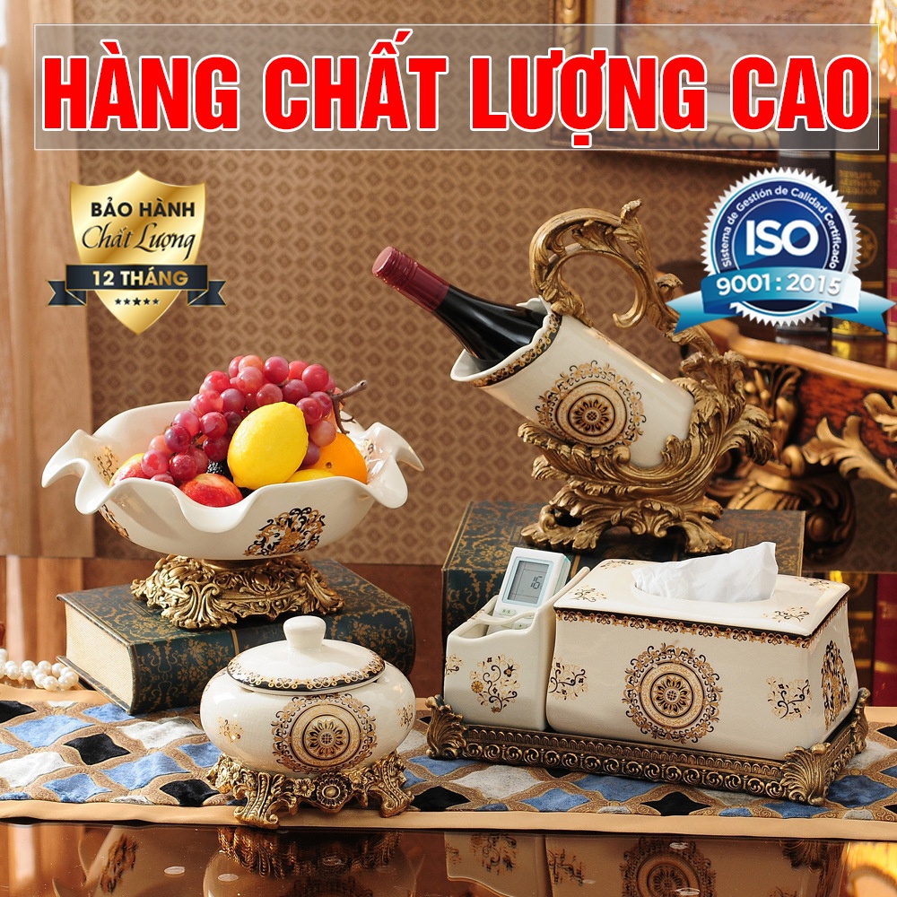 Hộp khăn giấy, đĩa hoa quả, gạt tàn thuốc, giá để rượu hàng cao cấp