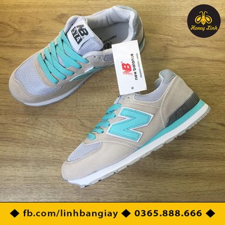 GIÀY THỂ THAO NỮ NB574 MÀU GHI/XANH