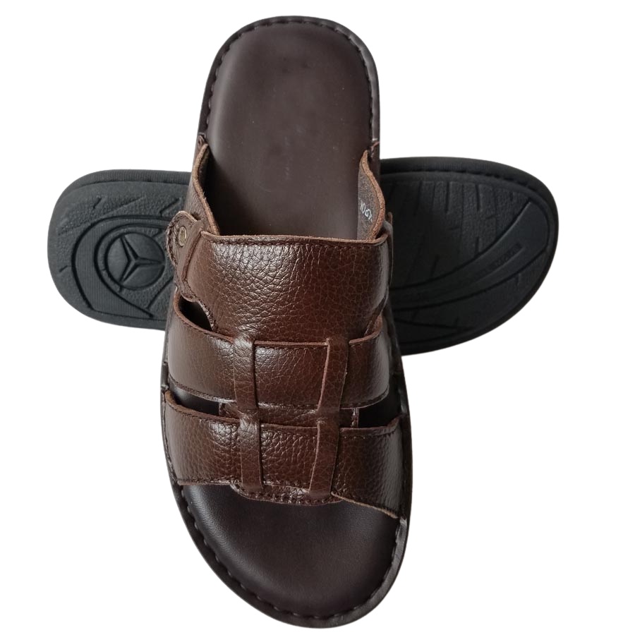 Dép Nam Da Bò Thật Cao Cấp HKT Shop DN496