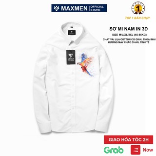Áo sơ mi nam Hàn Quốc trắng cao cấp in 3d hình phượng hoàng Vesca siêu đẹp thời trang