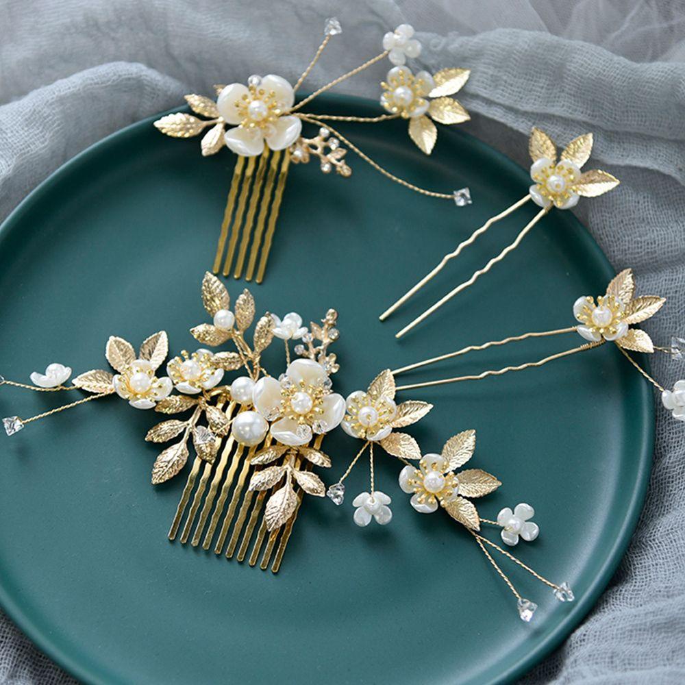 EXPEN Trâm Cài Tóc Đính Đá Bằng Hợp Kim Phong Cách Hàn Quốc Cho Cô Dâu