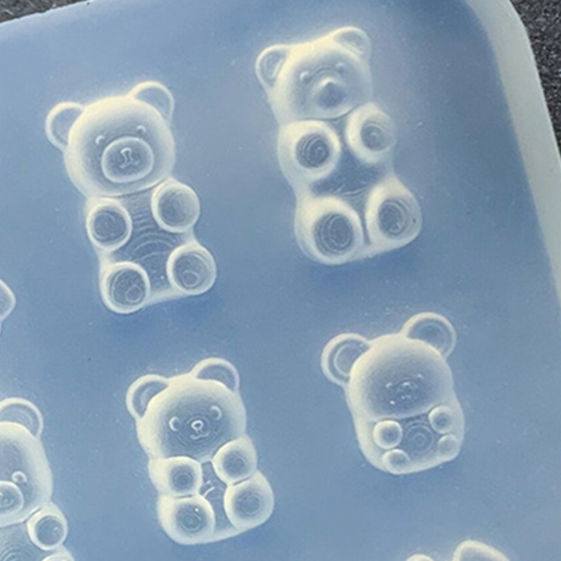 Khuôn Silicone Làm Móc Khóa Hình Gấu Lấp Lánh