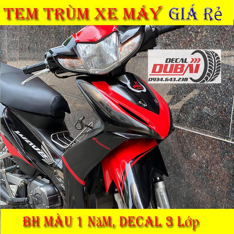 Tem Trùm Wave S110 Motul Đen Đỏ