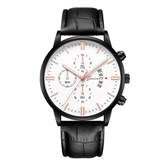 COD Geneva Hari Tanggal 3 Mata Calendar Jam Tangan Pria Quartz Watch 627 Tali Bahan PU