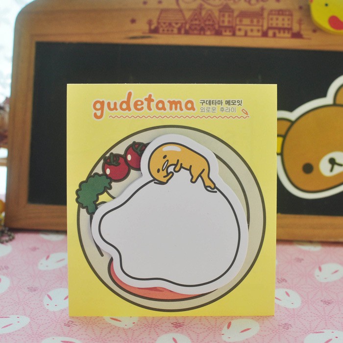 Giấy note hoạt hình có keo dán Guidetama - Trứng lười 6 sắc thái BMBooks