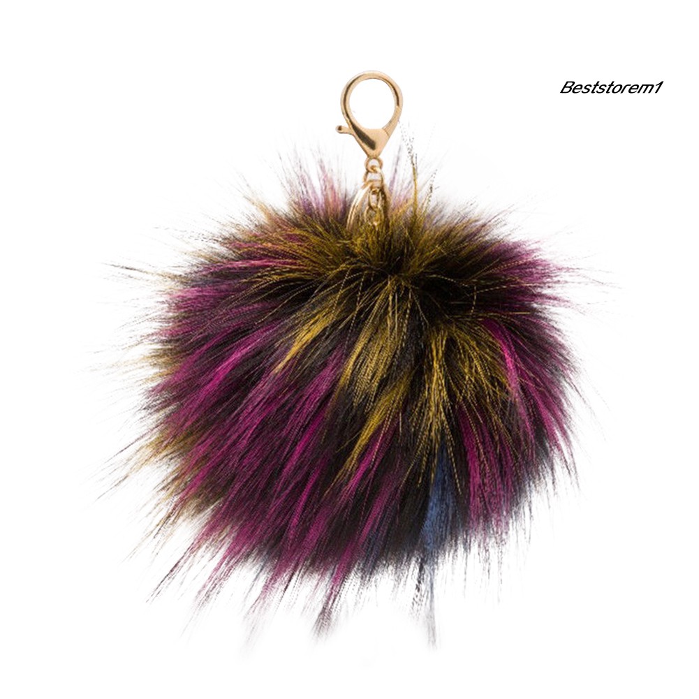 Móc Khóa Cục Bông Lông Xù 13Cm Đáng Yêu