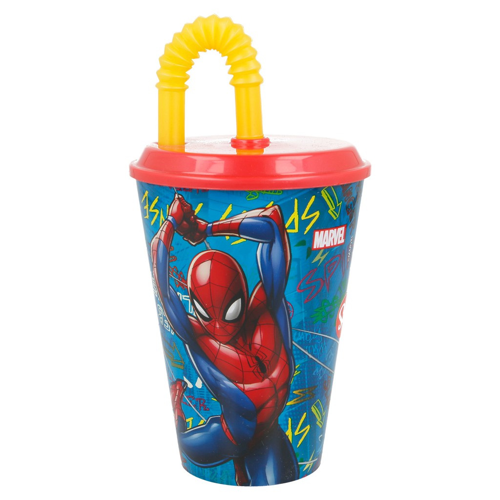 Combo SieuKid Hộp Cơm Kèm Thìa Nĩa Và Bình Nước Easy Sport Tumbler Spider-Man Graffiti 430ml Chính Hãng