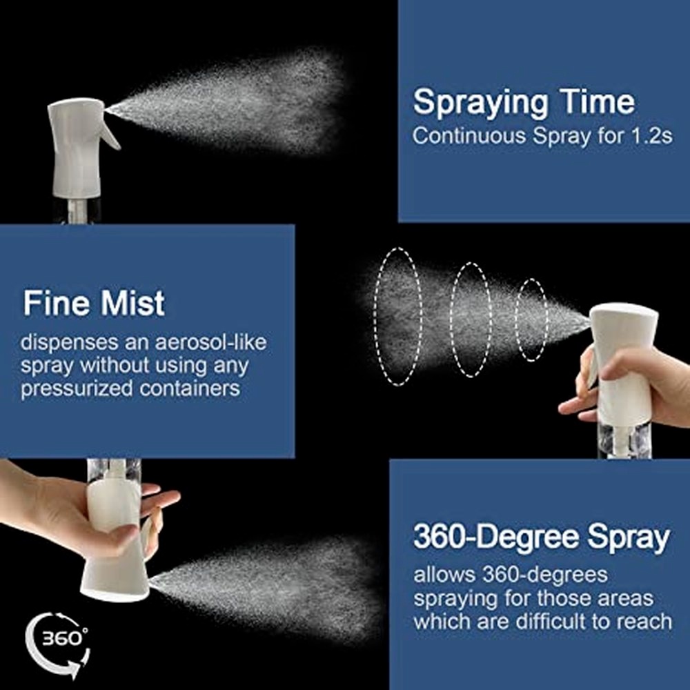 Bình Xịt Làm Sạch Tóc 2S 300ml Trong Suốt Hình Giọt Nước Tiện Dụng