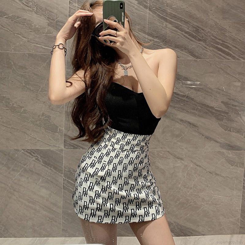 Chân Váy Ngắn Lưng Cao In Chữ Thời Trang Hàn Quốc Quyến Rũ Cho Nữ