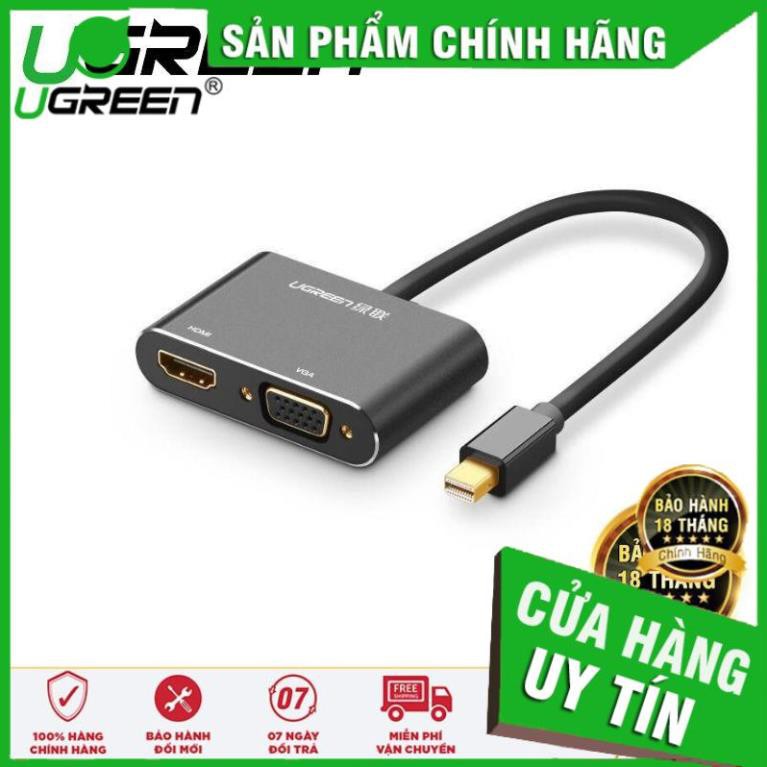 Cáp chuyển Mini Displayport sang HDMI và VGA Ugreen 20422 (đen) ✔HÀNG CHÍNH HÃNG ✔