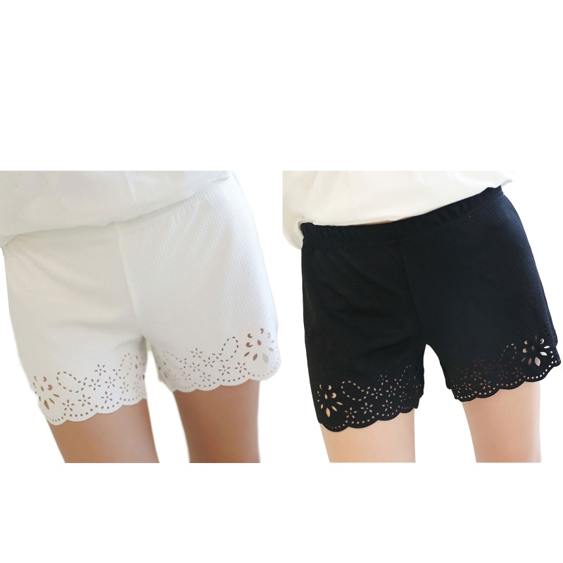 Quần Lót Legging Ngắn Viền Hoa Khoét Lỗ Thời Trang Mùa Hè Cho Nữ