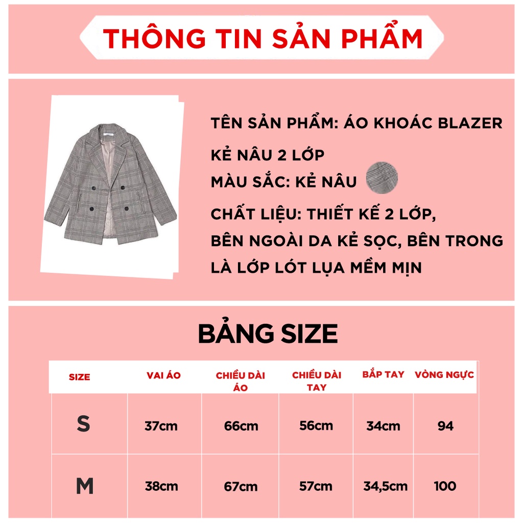 Áo blazer nữ Hàn Quốc có size thiết kế túi đứng sang trọng thanh lịch Junnie Closet